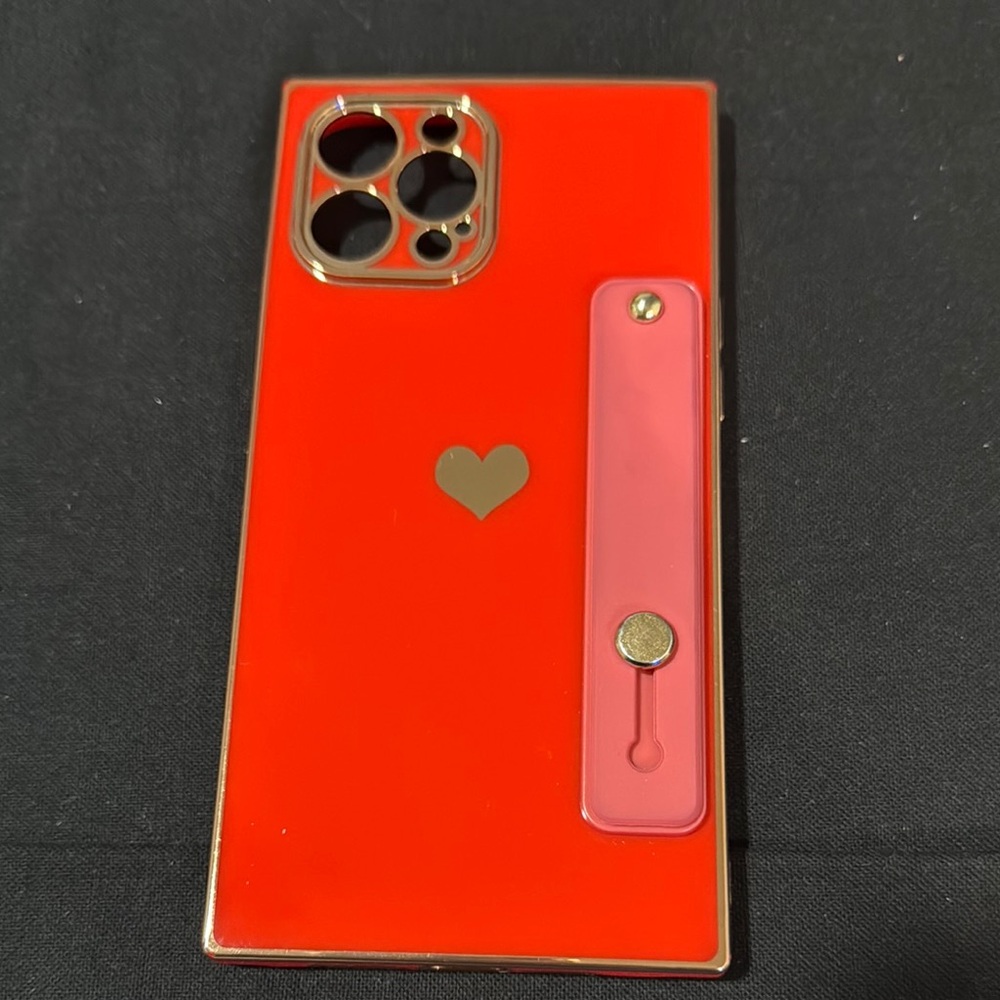 Red Heart iPhone Case with Strap